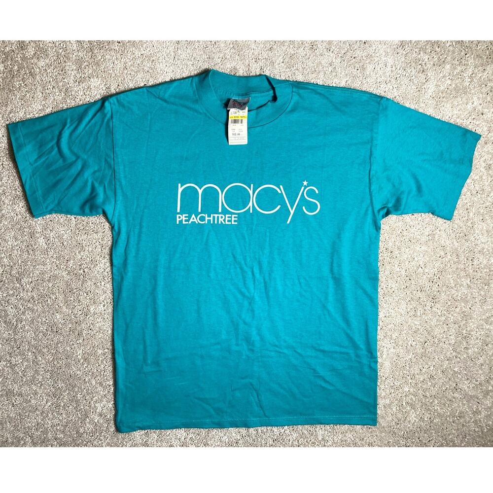 NEW Old Stock VINTAGE Macys Peachtree T-Shirt Short Sleeve Size Large Cotton